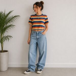 Dickies Striped Tee Zumiez Tomboy Streetwear Crop Boxy Women’s Small